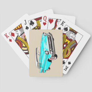 1957 Shoebox Playing Cards in Aqua Blue and White