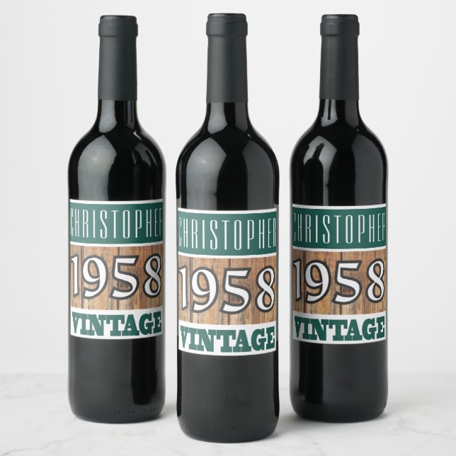 1958 Année de naissance Étiquette de vin (Bouteilles)
