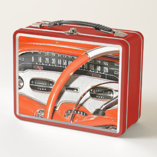 1958 Classic Car Dashboard Metal Lunch Box