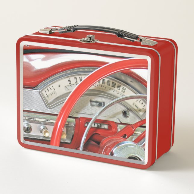 1958 Classic Car Speedometer Metal Lunch Box (Front)