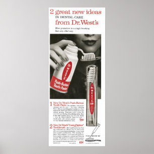 1958 Dr. West toothpaste Poster
