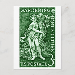 1958 Gardening + Horticulture Stamp Postcard