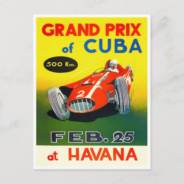 1958 Havana Cuba Grand Prix vintage racing Postcard (Front)