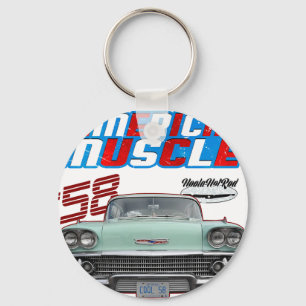 1958,Impala,Rockabilly,rusty car,distressed,Tailfi Keychain