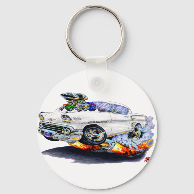 1958 Impala White Car Keychain (Front)
