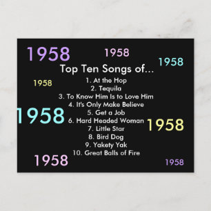 1958 Songs Postcard