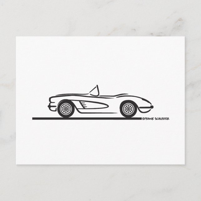 1959 1960 Chevrolet Corvette Postcard (Front)