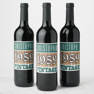 1959 Année de naissance Étiquette de vin