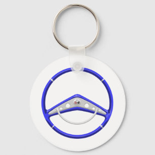 1959 Blue Chevrolet Steering Wheel Keychain