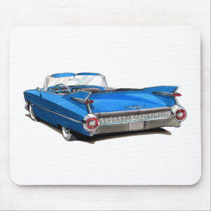 1959 Cadillac Blue Car Mouse Pad