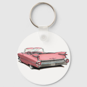 1959 Cadillac Pink Car Keychain