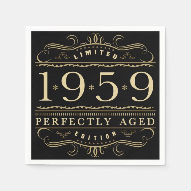 1959 Perfectly Aged 60th Birthday Napkin (Front)
