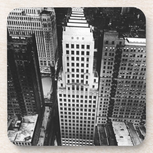 1960:  An aerial view of a Chicago skyscraper Coaster (Front)
