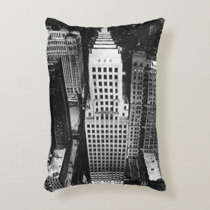 1960:  An aerial view of a Chicago skyscraper Decorative Pillow