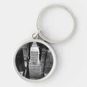 1960: An aerial view of a Chicago skyscraper Keychain
