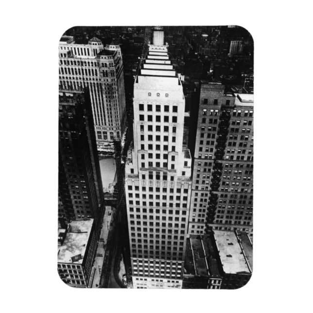 1960:  An aerial view of a Chicago skyscraper Magnet (Vertical)
