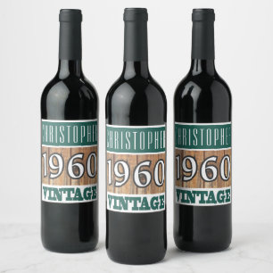 1960 Année de naissance Étiquette de vin