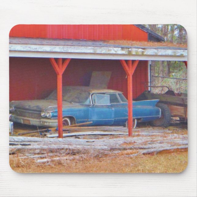 1960 BLUE SADAND DEVILLE Antique car Mouse Pad (Front)