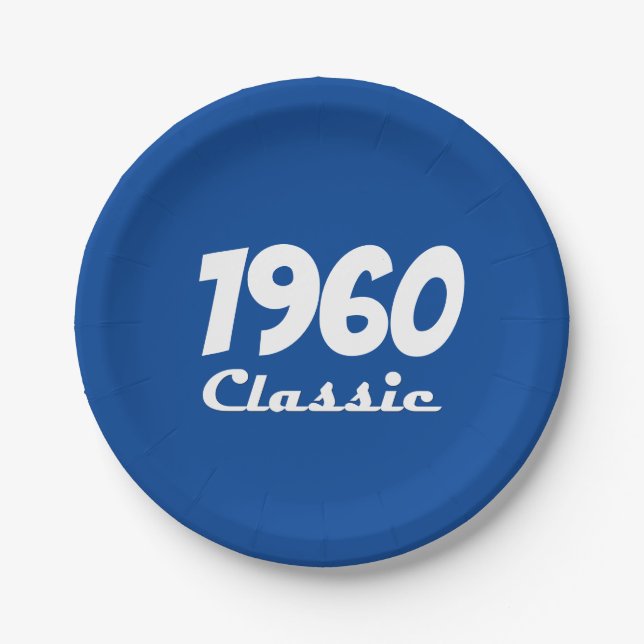 1960 Classic 60th Birthday Party Celebration Paper Plate (Front)