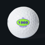 1960 Editable 60th Birthday Green Personalized Golf Balls<br><div class="desc">1960 Editable 60th Birthday Green Personalized Golf Balls  for the cool dad,  papa,  uncle,  brother cousin golfer. Add his first name,  last name or monogram.</div>