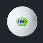 1960 Editable 60th Birthday Green Personalized Golf Balls<br><div class="desc">1960 Editable 60th Birthday Green Personalized Golf Balls  for the cool dad,  papa,  uncle,  brother cousin golfer. Add his first name,  last name or monogram.</div>