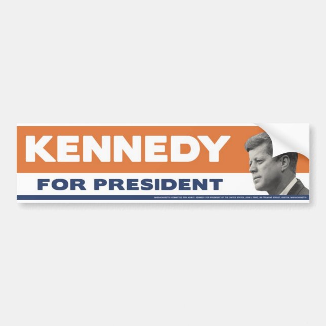 1960 John F. Kennedy For President Bumper Sticker (Front)