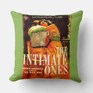 1960 pulp novel cover The Intimate Ones print Throw Pillow