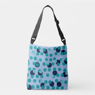 1960s-70s Pop Geometric Mid-Century Teal Bubbles Crossbody Bag