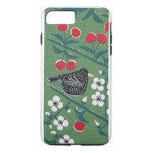 1960s Bird Cherry Vintage Barkcloth Phone Case