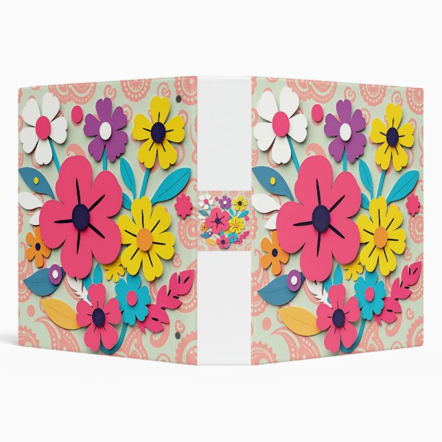 1960s Floral Graphic Cutouts Binder (Background)