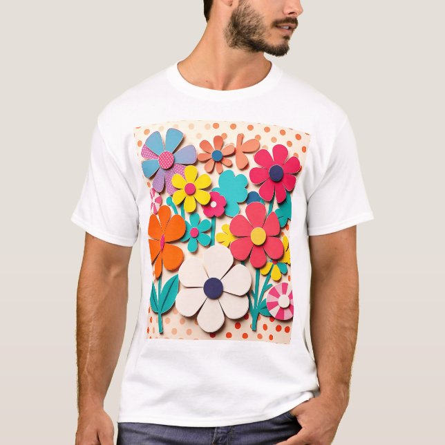 1960s Floral Graphic Cutouts T-Shirt (Front)