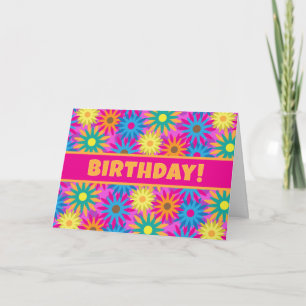 1960s Flower Power Have a Hippy Happy Birthday! Card