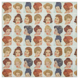 1960s hairstyles grid fabric