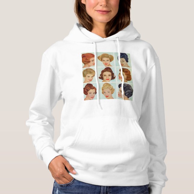 1960s hairstyles grid hoodie (Front)