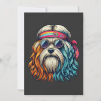 1960s hippie dog face funny animals art