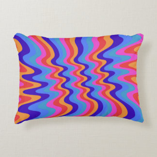 1960s Hippie Trippy Retro Wallpaper Accent Pillow