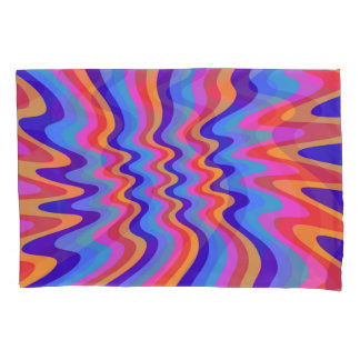 1960s Hippie Trippy Retro Wallpaper Pillowcase