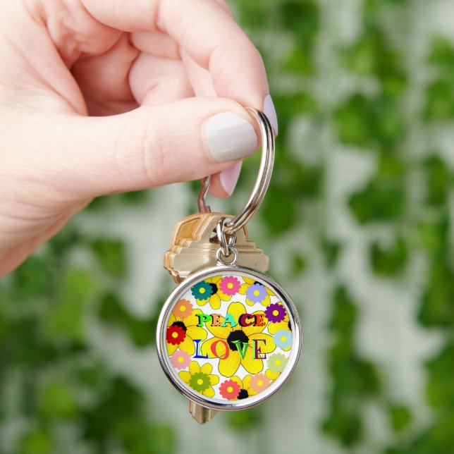 1960s: Peace and Love Keychain (Hand)