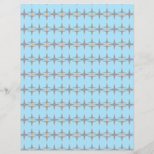 1960's style baby blue Scrapbooking paper