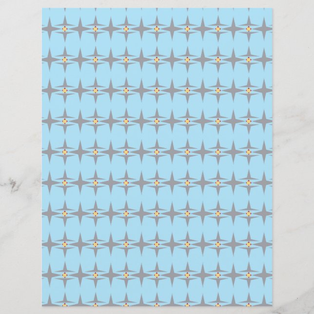 1960's style baby blue Scrapbooking paper (Front)