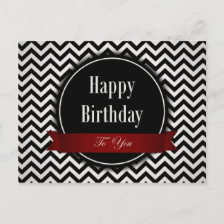 1960s Style Black and White - Birthday Day Postcard