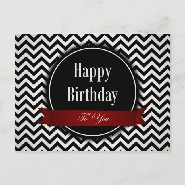 1960s Style Black and White - Birthday Day Postcard (Front)