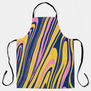 1960s Style Color Waves Backgrounds. Wavy Psychede Apron