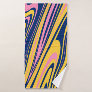 1960s Style Color Waves Backgrounds. Wavy Psychede Bath Towel