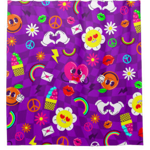 1960s valentines peace sign groovy rainbow purple