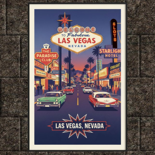 1960s Vintage Las Vegas Travel Poster (Creator Uploaded)