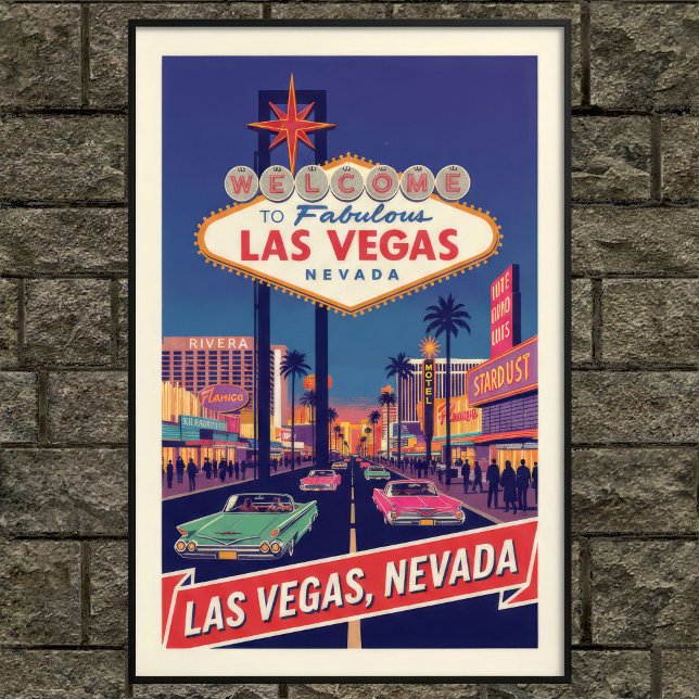 1960s Vintage Las Vegas Travel Poster (Creator Uploaded)
