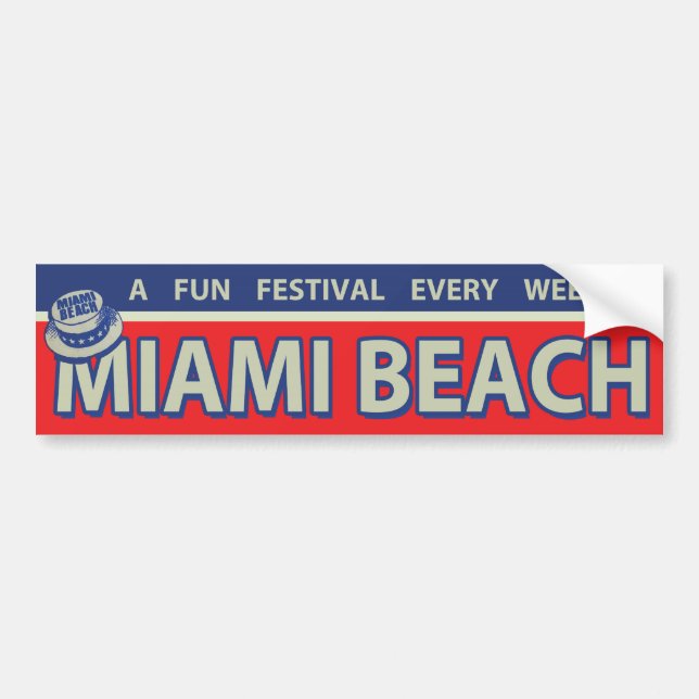 1960s Vintage Miami Beach Bumper Sticker (Front)