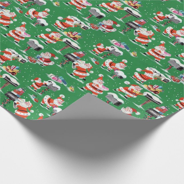 1960s Vintage Santa Claus with Prsents Wrapping Paper (Corner)