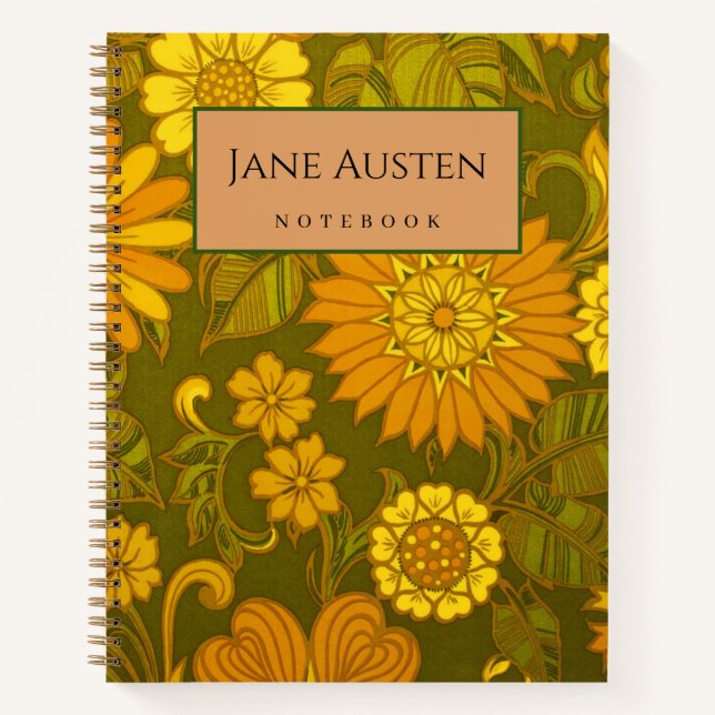 1960's vintage wallpaper Personalized  Notebook (Front)